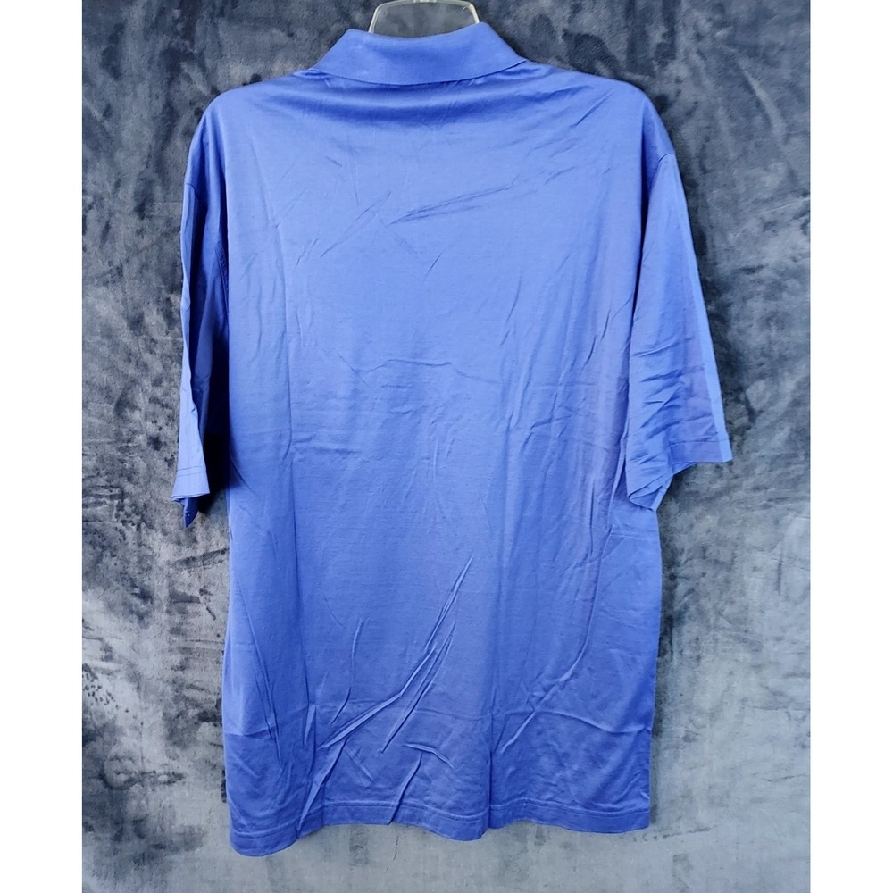 Vtg Masters Amen Corner 80s Polo  Shirt Men Large Blue Cotton Golf Hong Kong NOS - Picture 7 of 13